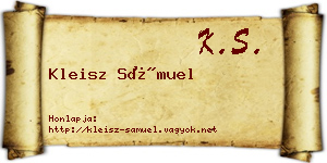 Kleisz Sámuel névjegykártya